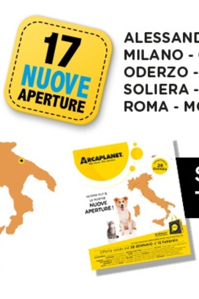 Gennaio 2017: Arcaplanet inaugura 17 nuovi pet store